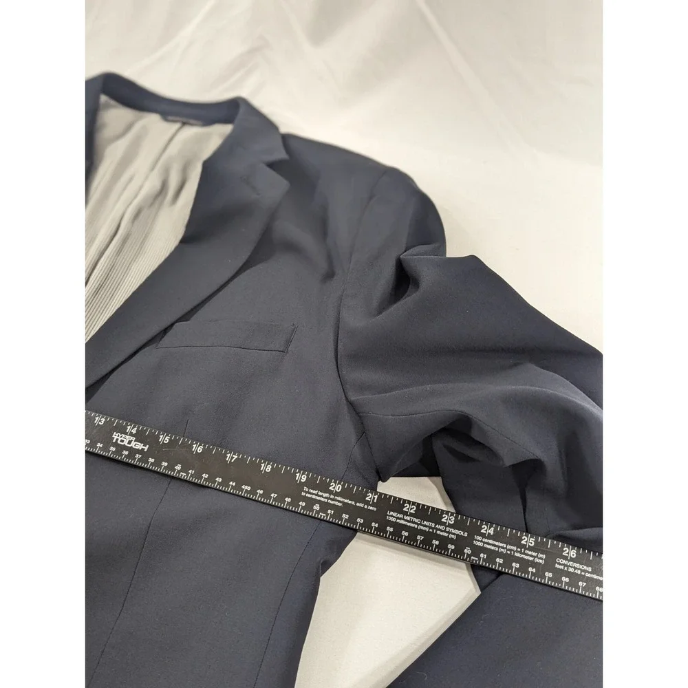 Banana Republic Sport Coat 42R Slim‎ Fit Cerruti Wool Navy Crosshatch Blazer